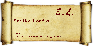 Stefko Lóránt névjegykártya