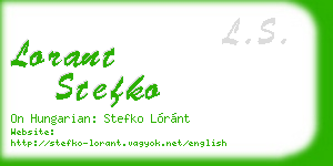 lorant stefko business card