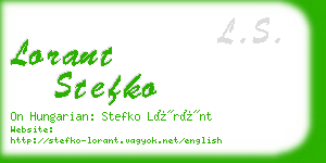 lorant stefko business card